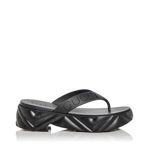 $450 Gucci Women’s Platform Thong Sandals Size 37(7)